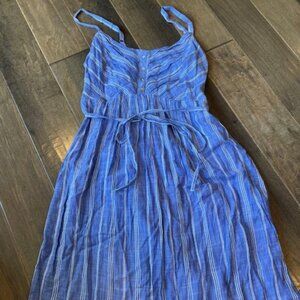 Motherhood Maternity Blue Cotton Striped Summer Dress Sz M